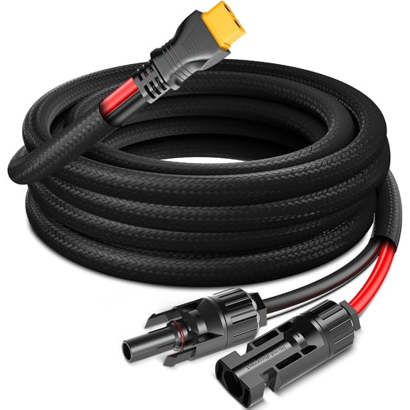 12AWG - 25ft Premium Solar to XT60 Charging Cable: Redesigned Solar Panel Connector to XT60i Adapter Extension Wire for EF ECOFLOW River Delta, Portable Power Station, RV Solar Panel &Solar Generator