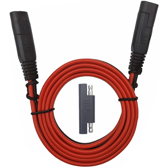 12AWG SAE to SAE Connector Extension Cable 3.3ft 12V-24V Heavy-Duty Battery Charging Cord with Dust Cap & Polarity Reverse Connector, 2-Pin Quick Connect/Disconnect Plug for Camp Trailers, Solar Pa