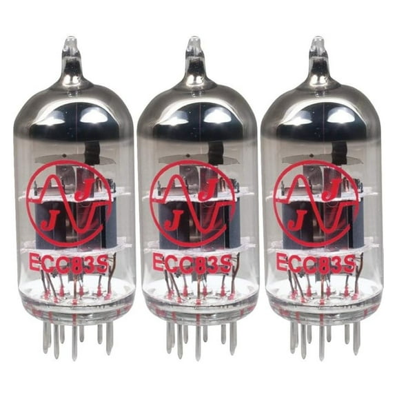 12AX7 ECC83 Vacuum Tubes (3-Pack) - Preamp Tubes for Guitar Amps & Hi-Fi - Low Noise, Balanced Tone, Smooth Overdrive - Studio & Instrument Use