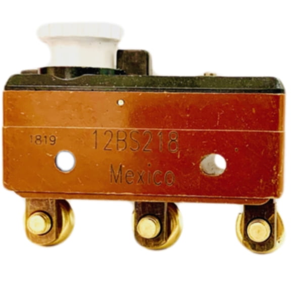 12BS218, MS, BS Series Large Premium Switch, Single Pole Double Throw Circuitry, 15 A at 250 Vac, Pin Plunger Actuator, Screw Termination.