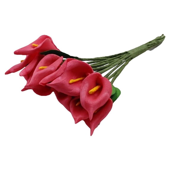 12Bouquets Mini Foam Calla Handmade Artificial Flower Party Decor Gift Box Craft