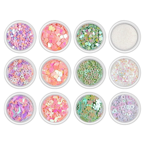 12Box Butterfly Flower Bear Nails Art 3D Nail Charms Various Shapes and Colors