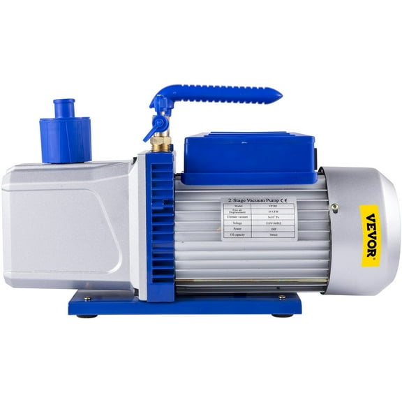 12CFM 1HP Two-Stage Rotary Vane Vacuum Pump - HVAC & Auto AC Refrigerant Evacuation, Ultimate 3x10 Pa, for Automotive Repair & AC Service