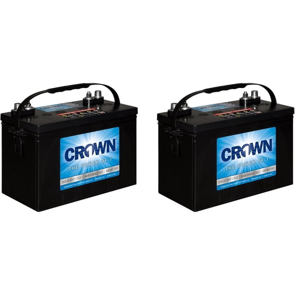12CRV100 12V AGM Sealed Deep Cycle Battery Group 27 98Ah @ 20Hr Maintenance Free Marine, RV, Solar & Backup Power - Pack of 2
