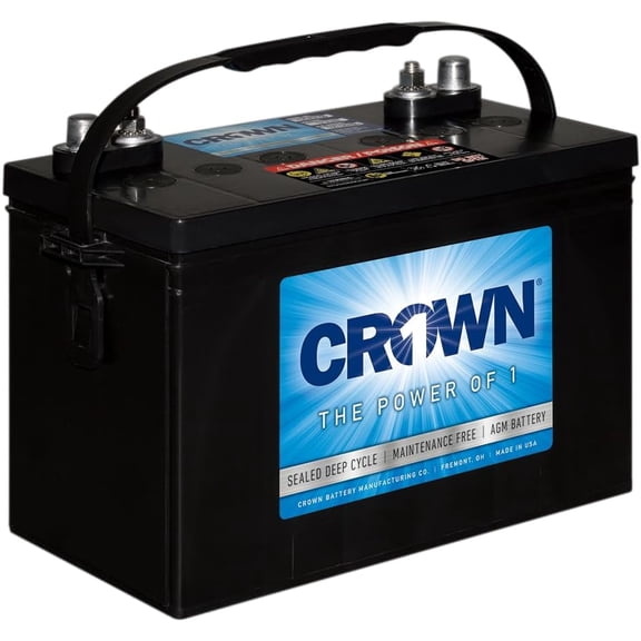 12CRV100 12V AGM Sealed Deep Cycle Battery Group 27 98Ah @ 20Hr Maintenance Free Marine, RV, Solar & Backup Power