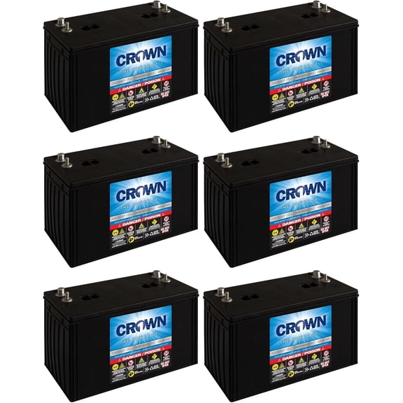 12CRV110 12V AGM Sealed Deep Cycle Battery Group 31 110Ah @ 20Hr Maintenance Free Marine, RV & Backup Power (Pack of 6)