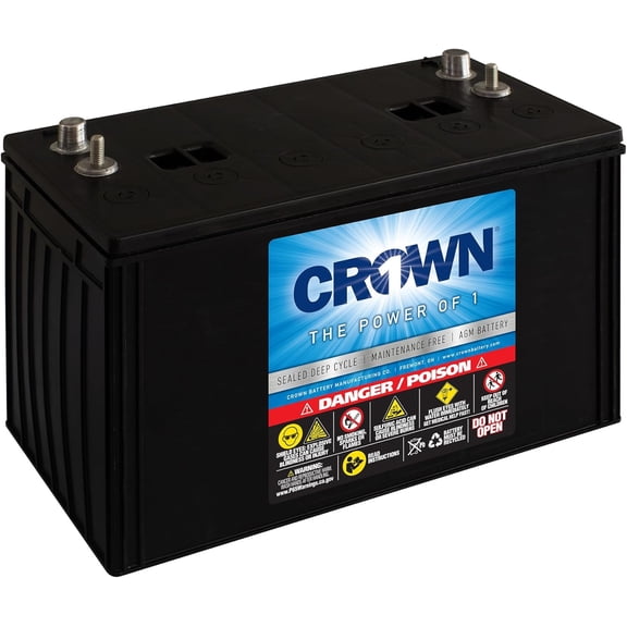 12CRV110  12V AGM Sealed Deep Cycle Battery  Group 31  110Ah @ 20Hr  Maintenance Free  Marine, RV & Backup Power
