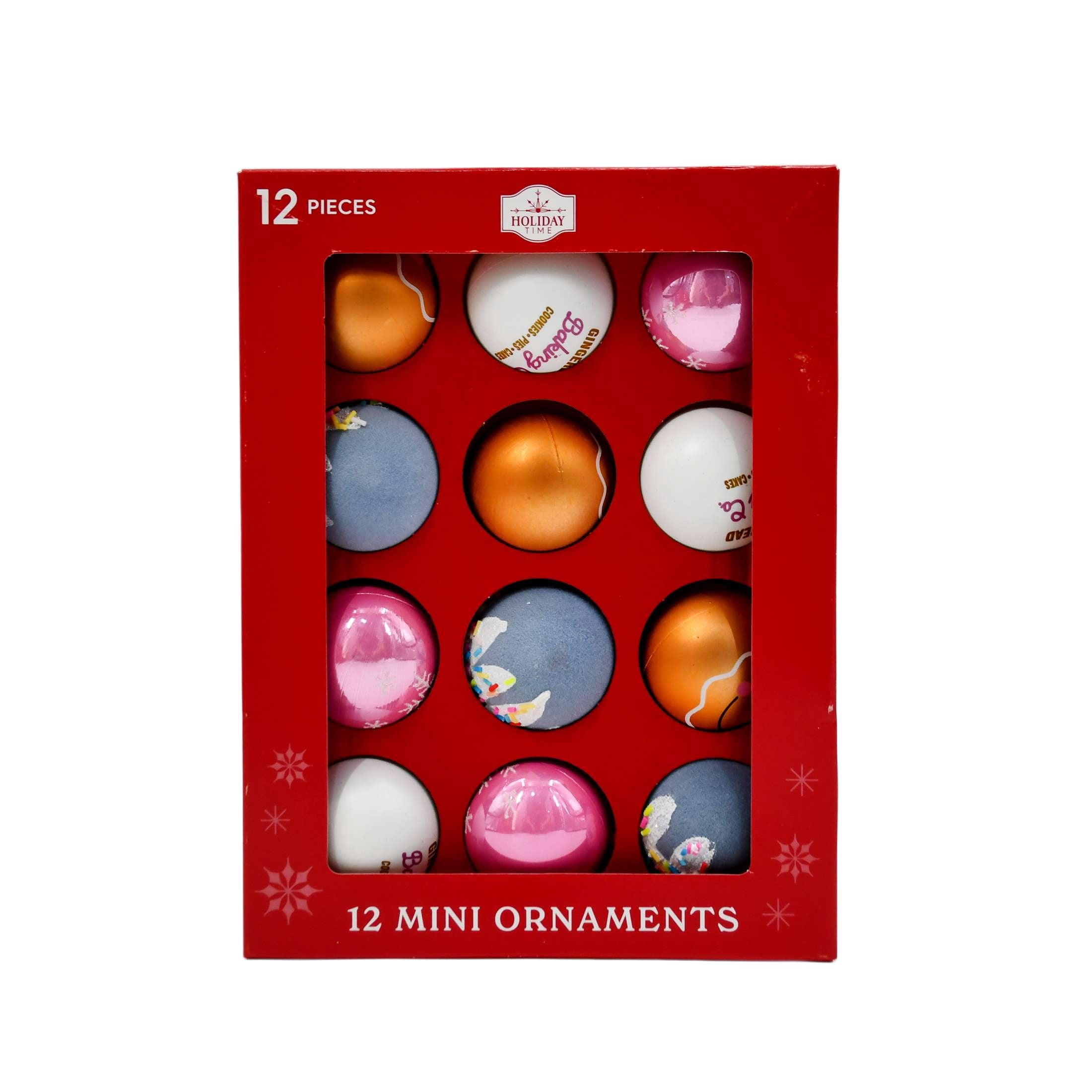 12-Count Multicolor Gingerbread Ball Mini Christmas Ornaments, 1.8", by Holiday Time