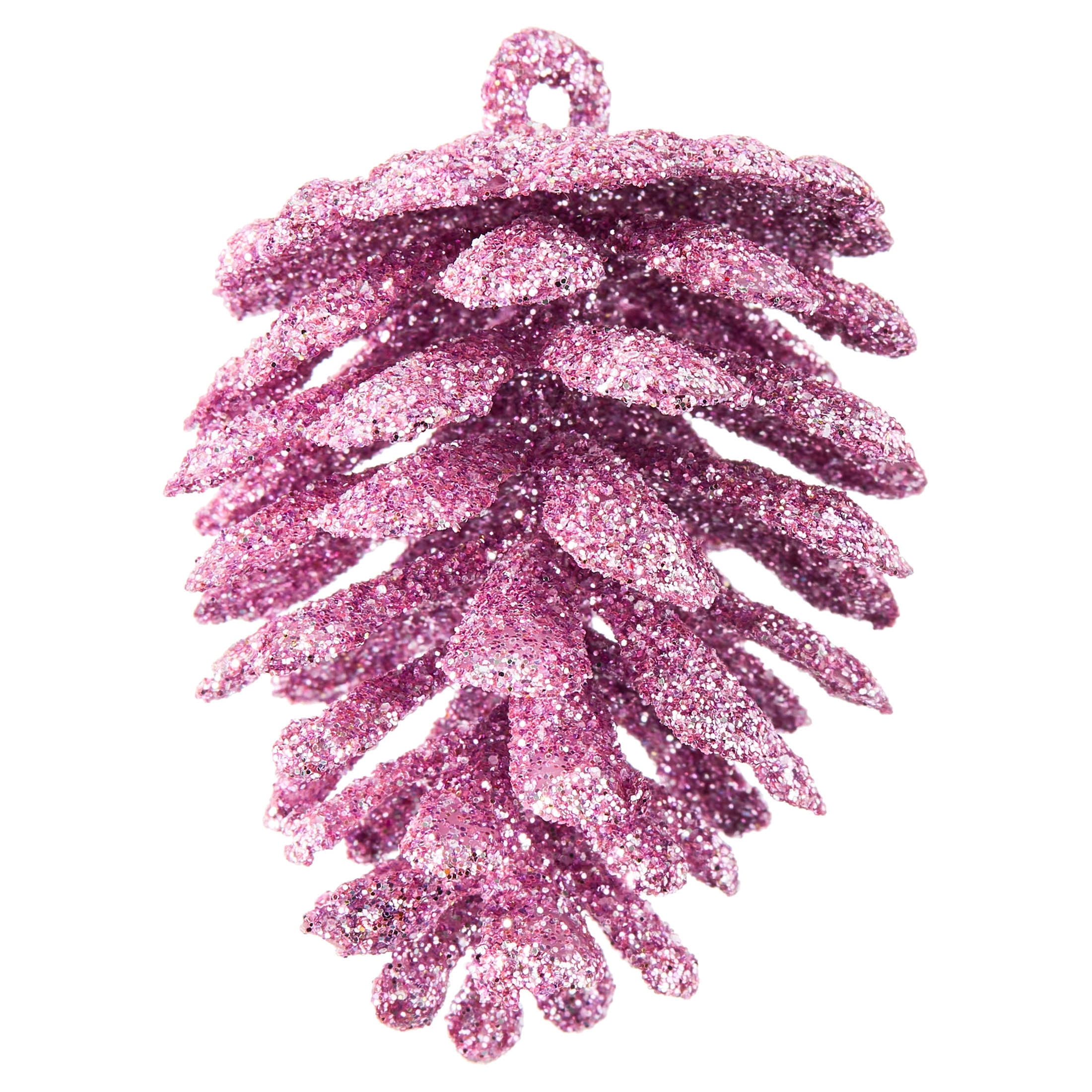 12-Count Pink Glitter Pinecone Christmas Ornaments, 2.4", by Holiday Time