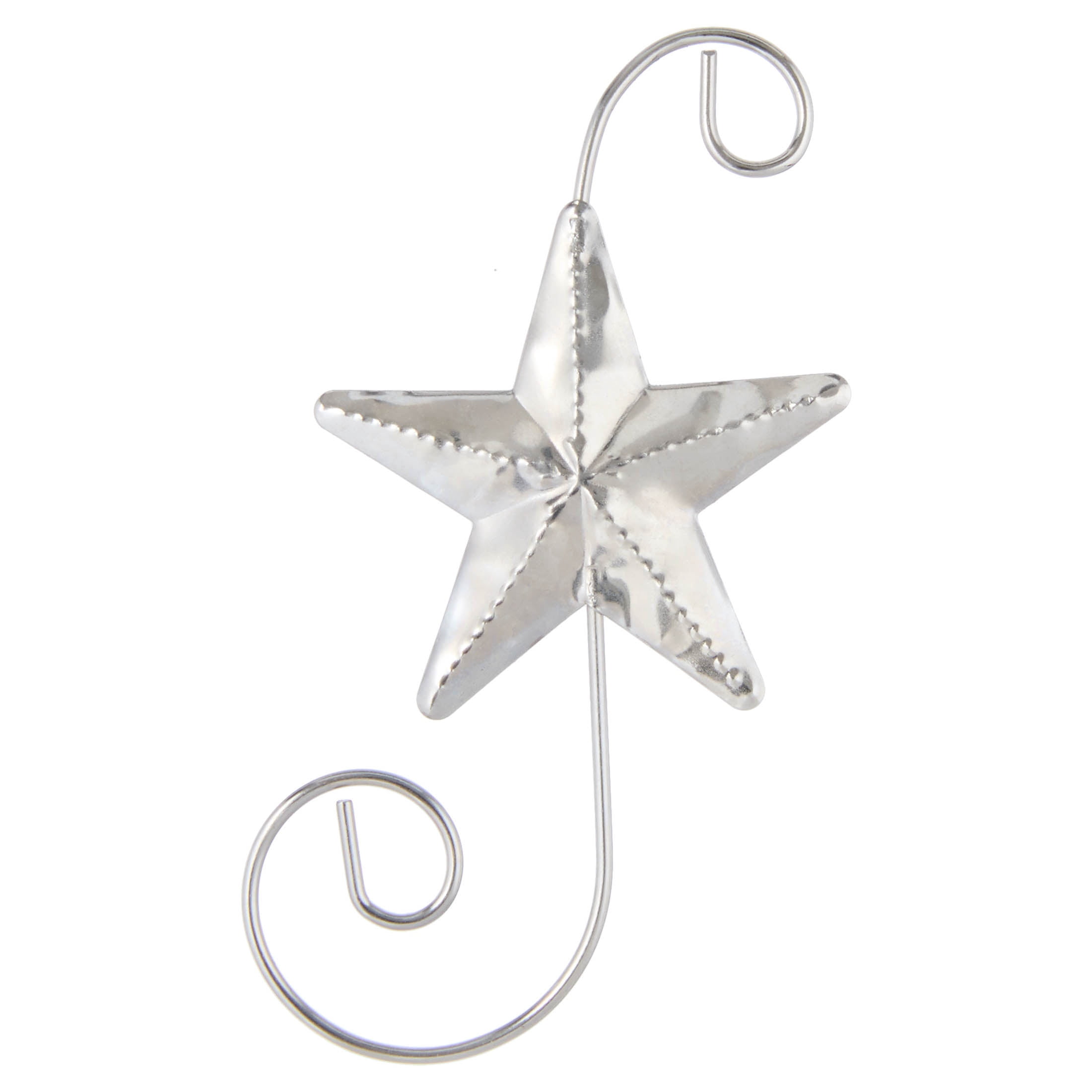 Silver Star Christmas Ornament Hooks, 3", 12 Count, by Holiday Time