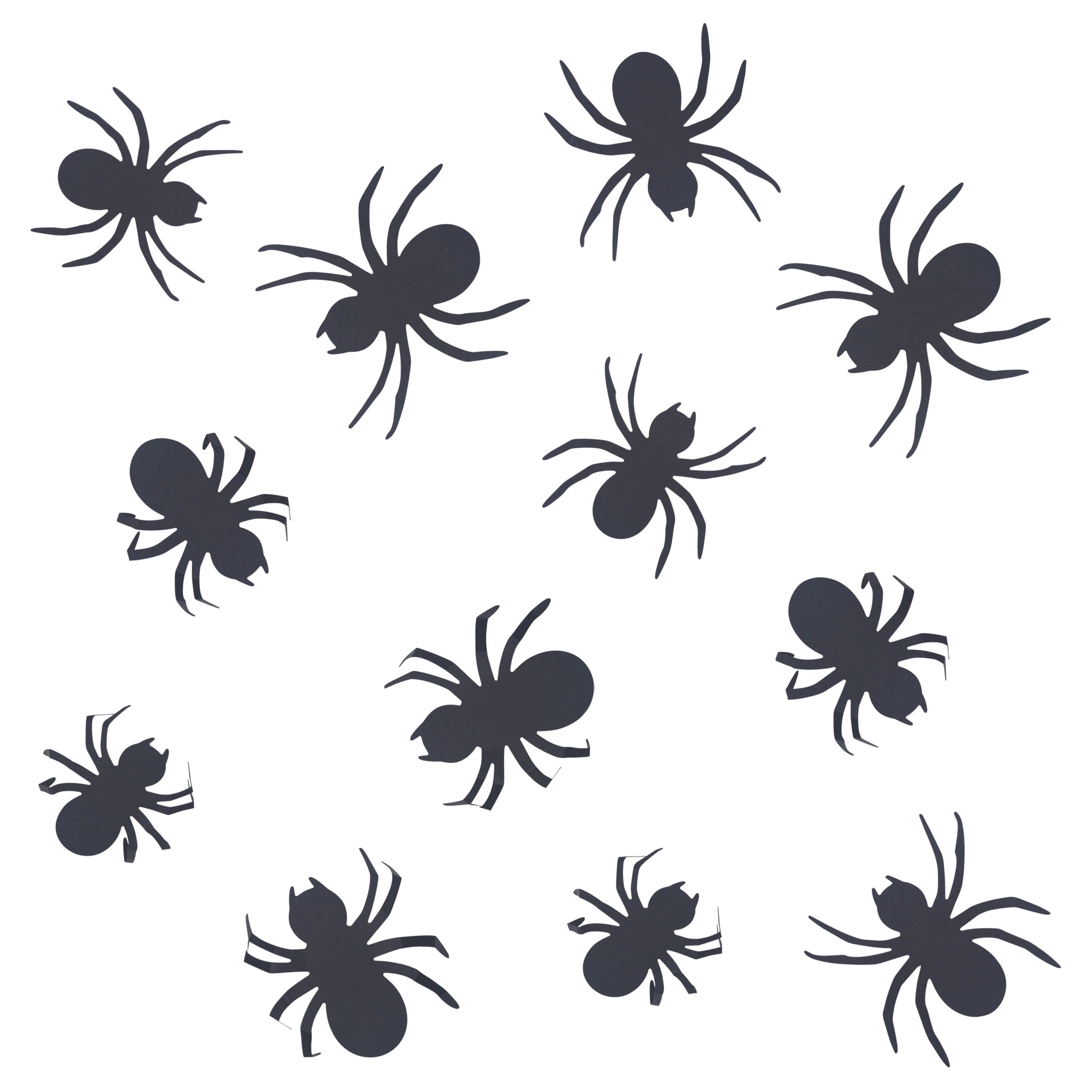 Paper Spider Wall Creatures Decoration, Black, 12 Pieces, Halloween by Way To Celebrate