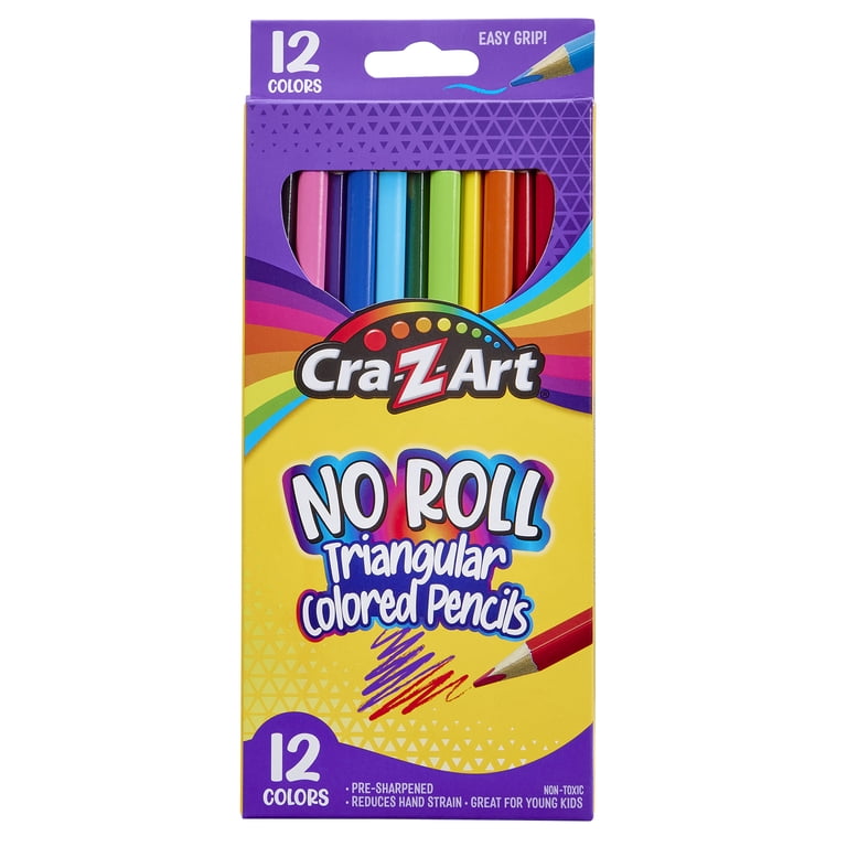 Cra-Z-Art Triangular Colored Pencils, 12 Vibrant Colors, Classroom