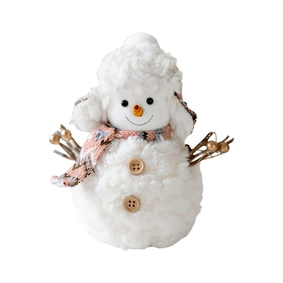 12Cm Plush Snowman Doll Desktop Ornament, Cute Soft Festive Decoration, Perfect For Indoor Outdoor Holiday Celebrations Weddings And Other Occasions