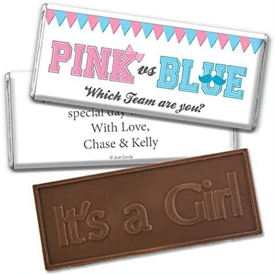 12ct Gender Reveal Candy Its A Girl Engraved Chocolate Bars 12 Pack Gender Reveal Party