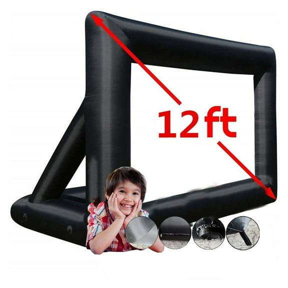 12FT 16FT Inflatable Mega Movie Cinema Projector Screen Supports Front And Rear Projection For Home Movies TV Shows Party ,Sharper and Brighter