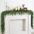 thumbnail image 1 of 12FT(6FT*2) Christmas Norfolk Pine Garland, Real Touch Faux Green Garlands, Winter Artificial Greenery Garland for Mantle, Stairs, Table, Fireplace, Indoor & Outdoor Christmas Decorations, 1 of 12