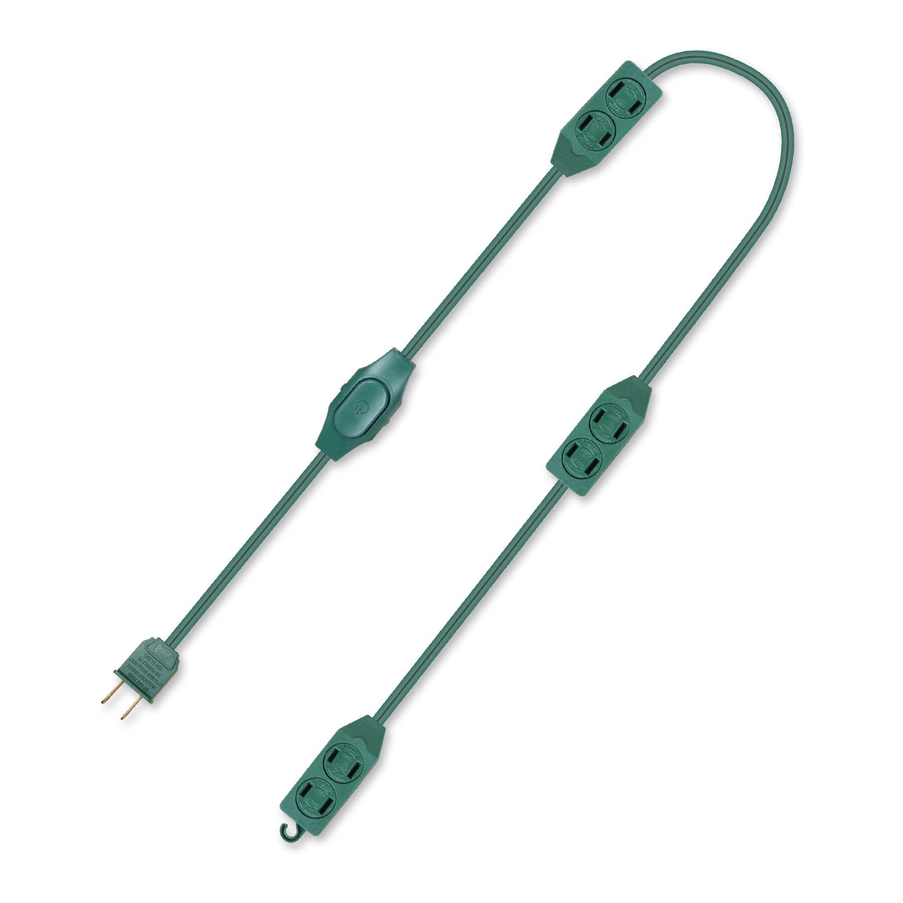 Indoor 9-Outlet Extension Cord, Green, 12', by Holiday Time
