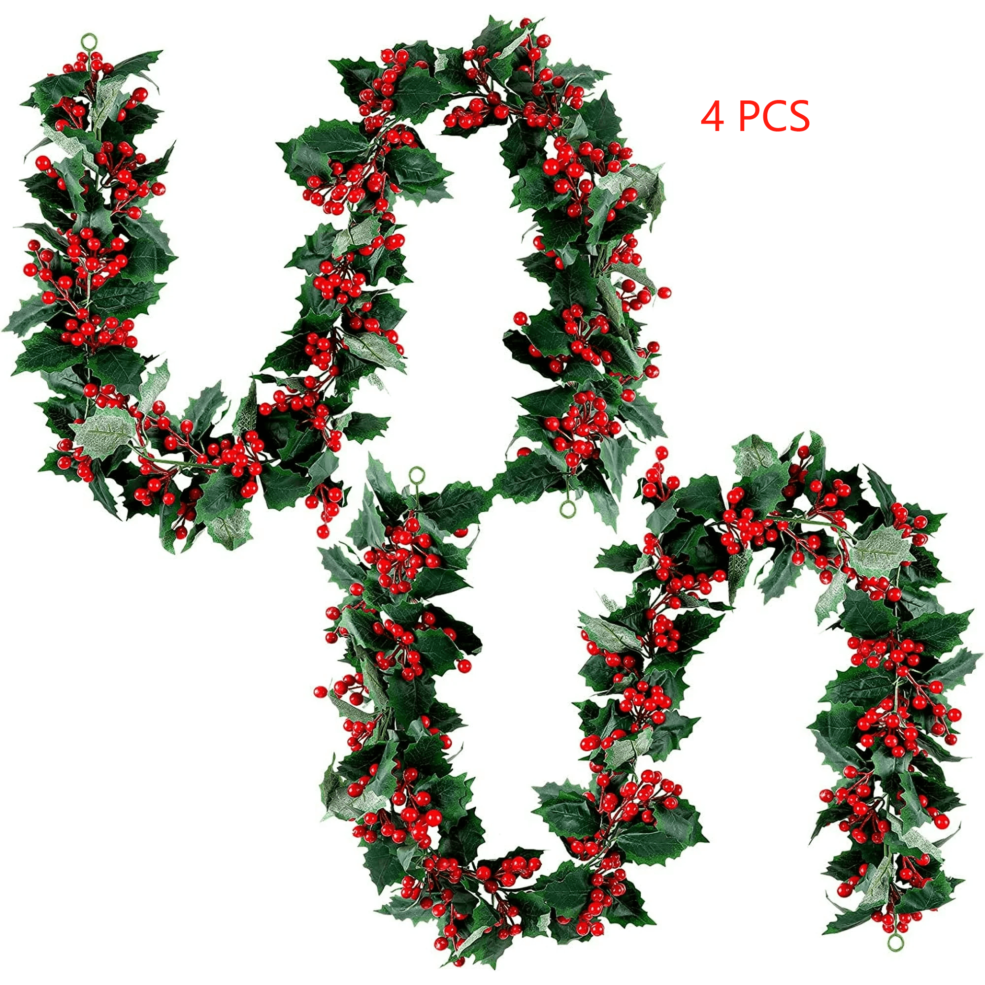 12FT Berry Christmas Garland Artificial Garland Indoor Outdoor Xmas Pine Garland Farmhouse Garland Decor for Home Holiday Decor,2PCS