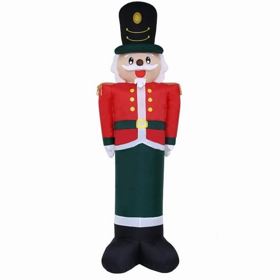 12FT Christmas Inflatables Nutcracker Toy Soldier Outdoor Decorations ,Blow-Up Yard Christmas Decor with LED Lights,Garden Entrance Christmas Party Decorations,Symbol of Good Luck and Protect