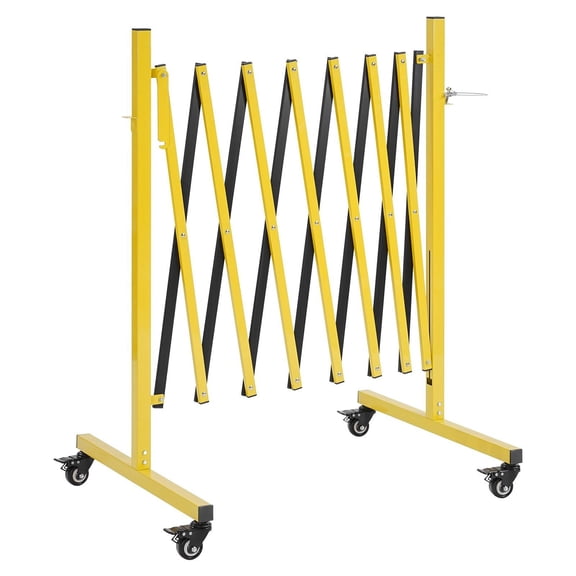 12FT Expandable Safety Barricade, Locking Casters, Folding Gate