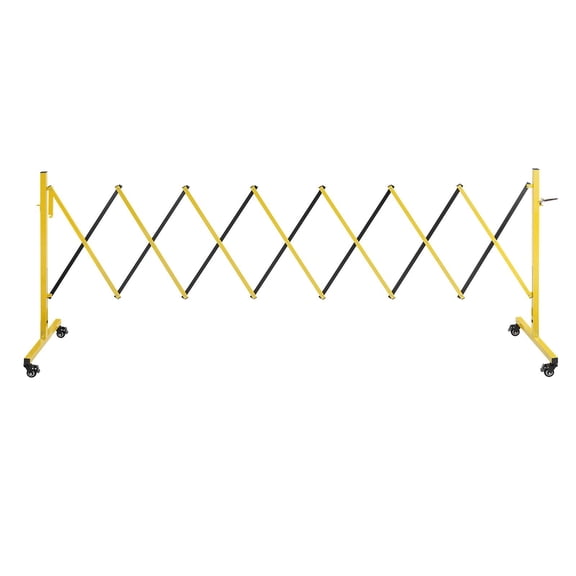 12FT Expandable Safety Barricade, Mobile with Locking Casters, convenient Folding Gate for Driveway Warehouse Elevator