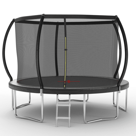 12FT Family-Safe Trampoline with 5-Stable Legs & UV-Protected Safety Net – Durable Weatherproof Bounce Surface for Kids & Adults