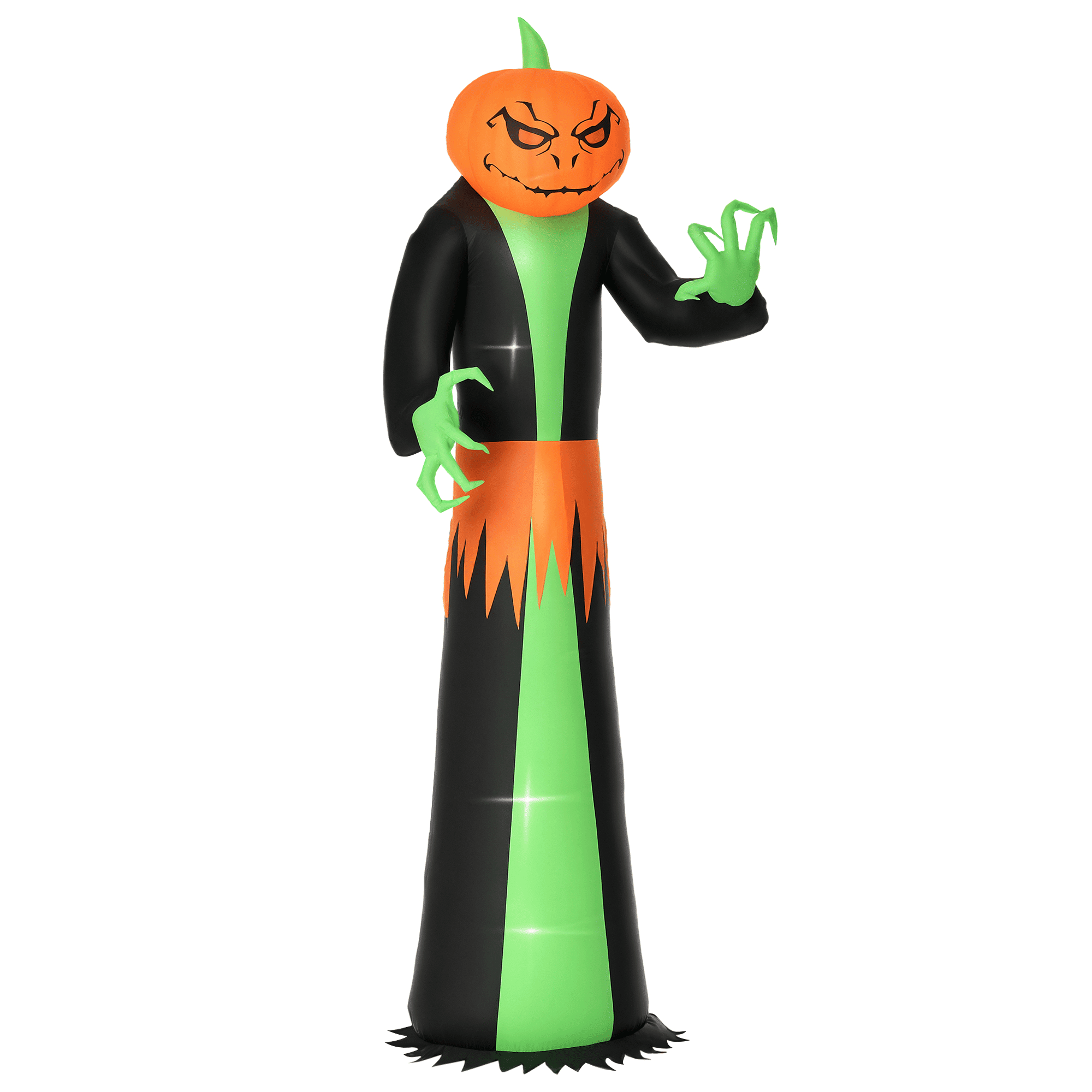 106.25IN Inflatable Pumpkin Ghost Halloween Decor with 6 LED Lights Waterproof Polyester Yard Ornament