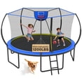 thumbnail image 1 of 12FT Trampoline for Kids with No-gap Design, SHINPT Outdoor Trampoline with Basketball Hoop, 12FT Kids Trampoline with 1200LBS Capacity, Big Trampoline Outdoor for Backyard, Large Trampoline Outdoor, 1 of 8