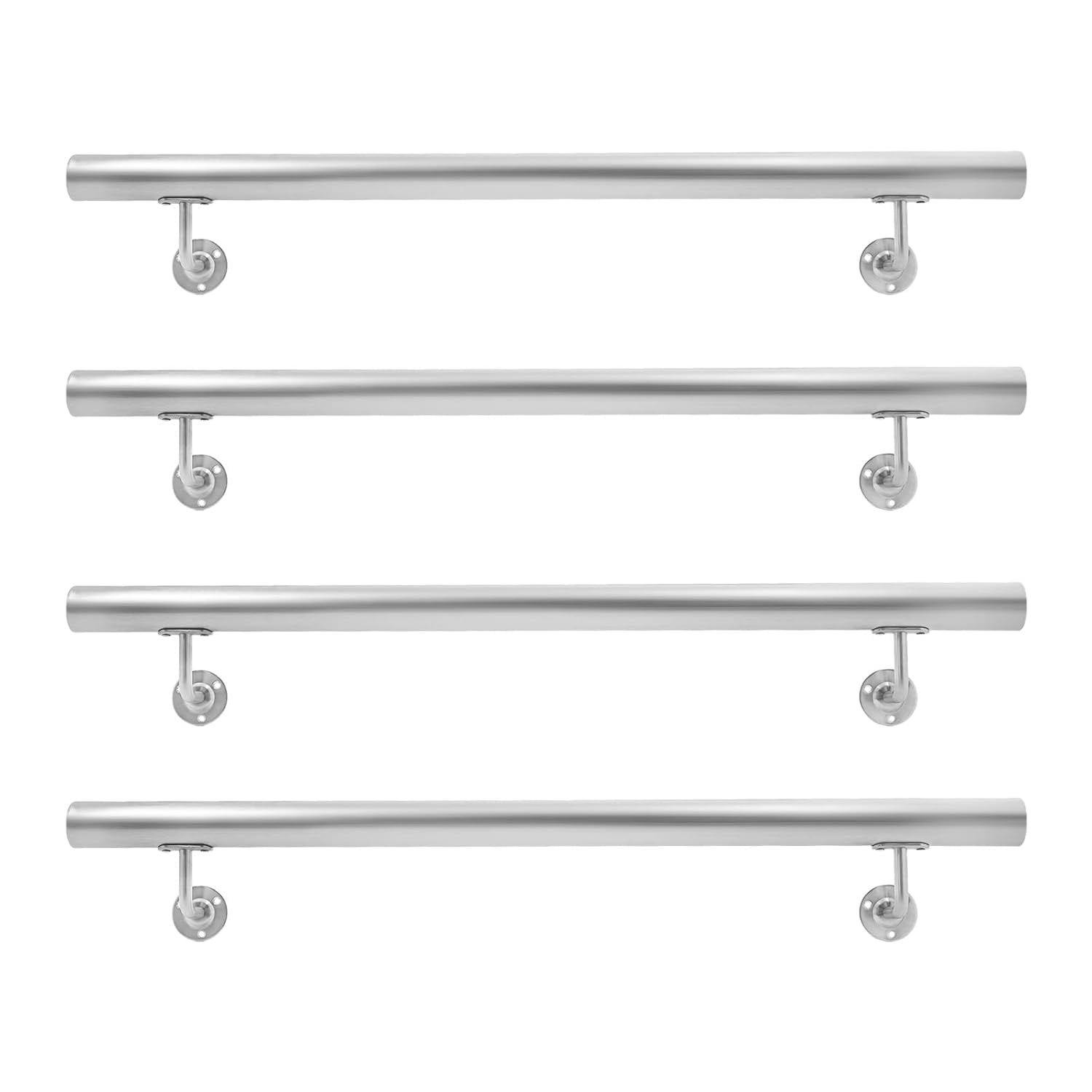 12FT Modern Stainless Steel Stair Railing Kit, Wall Mount Stair