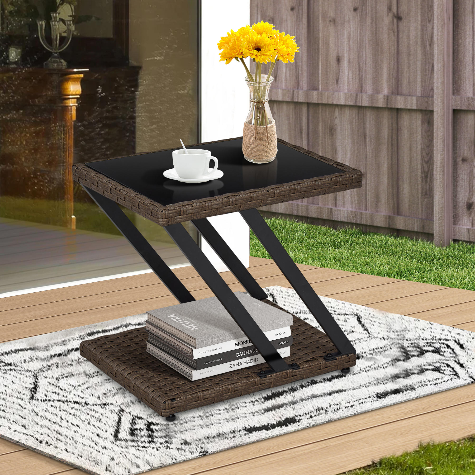 12FT Offset Patio Umbrella with 360° Rotation & Adjustable Tilt - Heavy ...