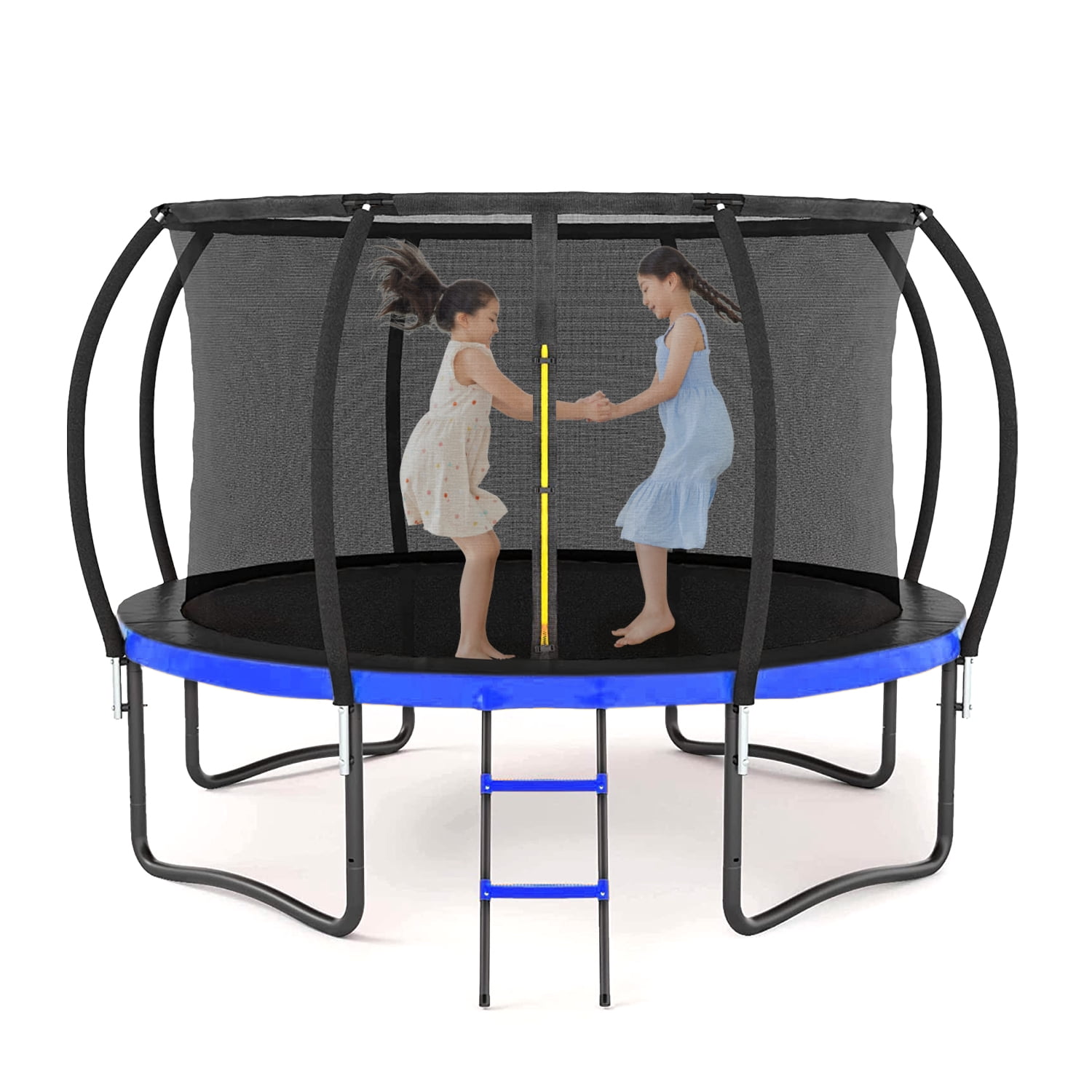12FT Outdoor Big Trampoline With Inner Safety Enclosure Net, Ladder ...