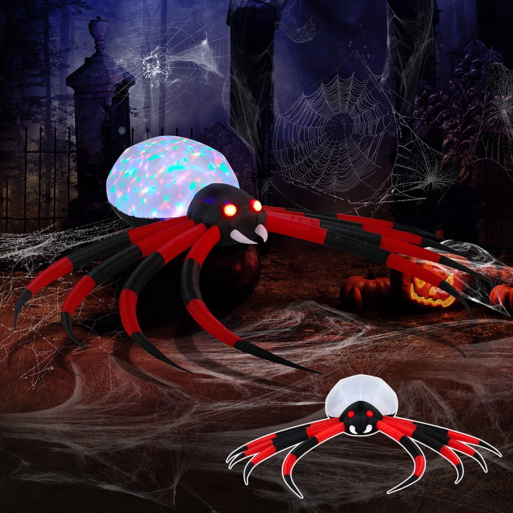 12FT Outdoor Inflatable Halloween Decorations with Rotating LED Lights ...