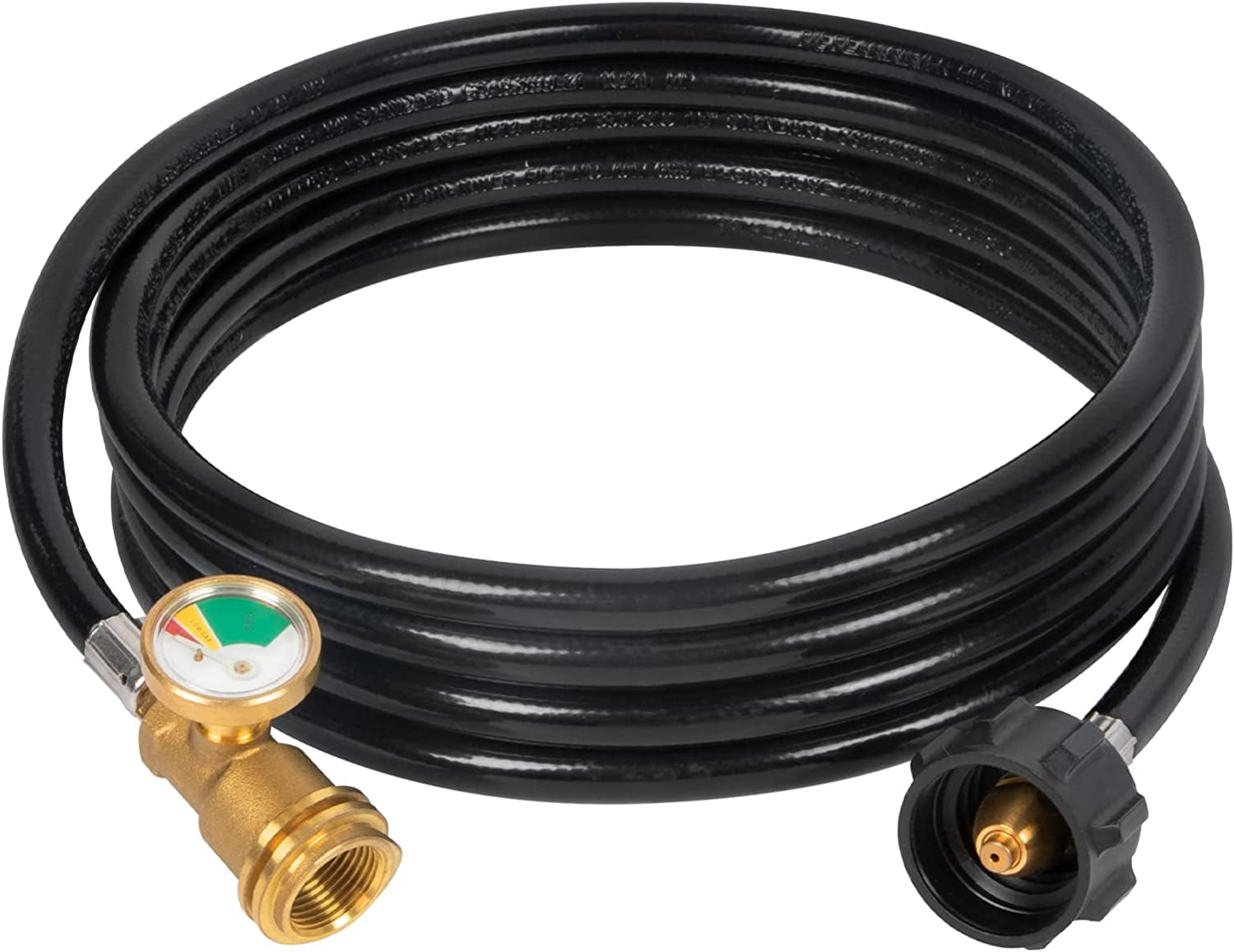 Propane Extension Hose, 12FT with Gauge for RVs, Campers, Gas Grills