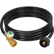 12FT Propane Extension Hose with Gauge - Perfect for RVs, Gas Grills, Stoves, Heaters, Fire Pits and More