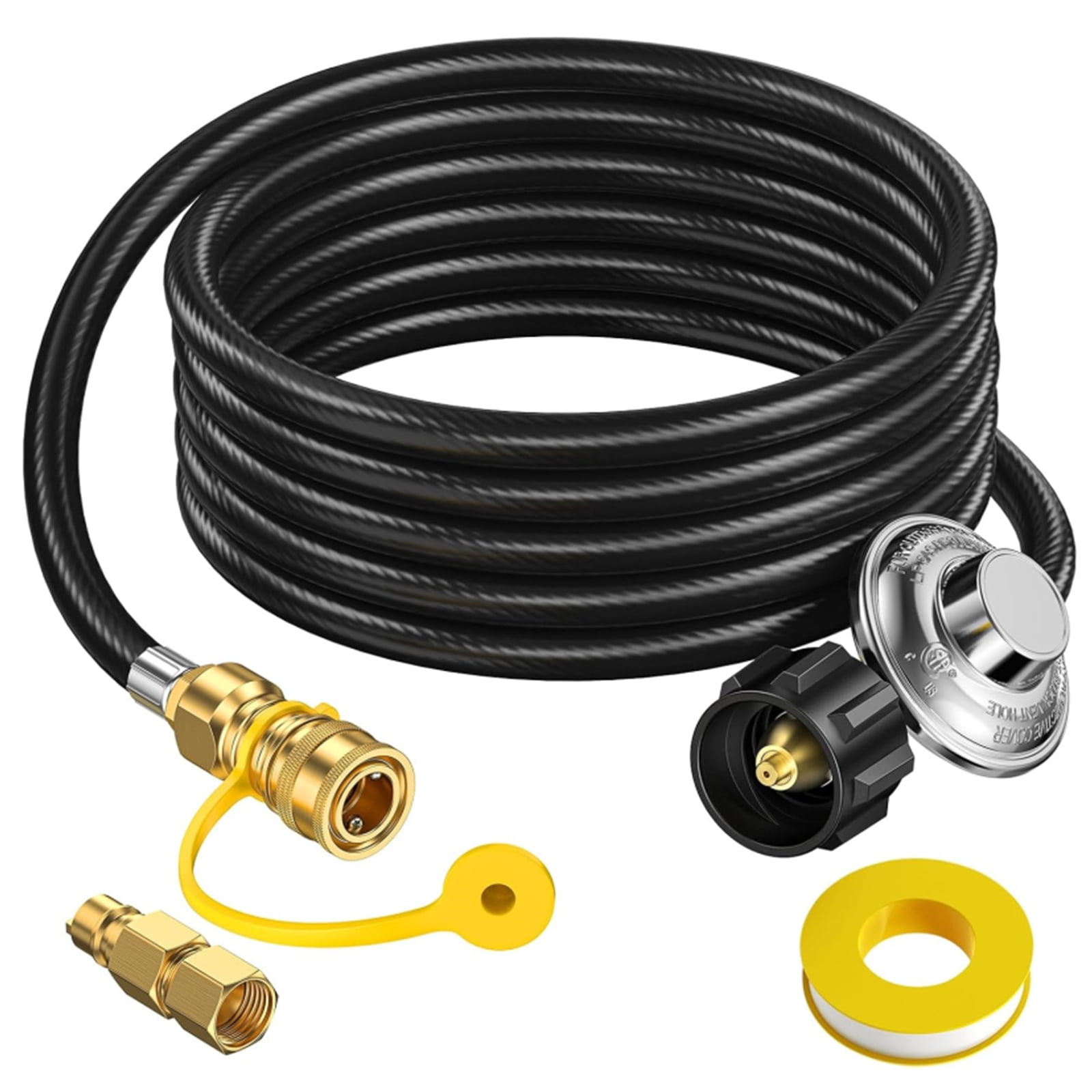 12FT Propane Hose with Regulator, 3/8 inch Quick Connect Disconnect for ...