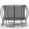 thumbnail image 1 of 12FT Round Trampoline with Safety Enclosure, Basketball Hoop & Ladder, Galvanized Steel Frame, Outdoor Backyard Trampoline for Kids, Black, 1 of 8