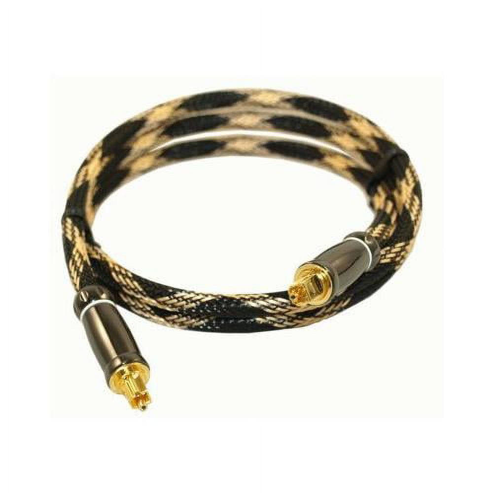 12FT Black and Gold Braided Optical Fiber Audio Cable