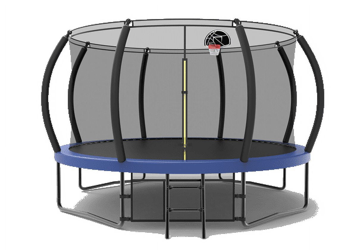 12FT Trampoline with Basketball Hoop, Recreational Trampolines with