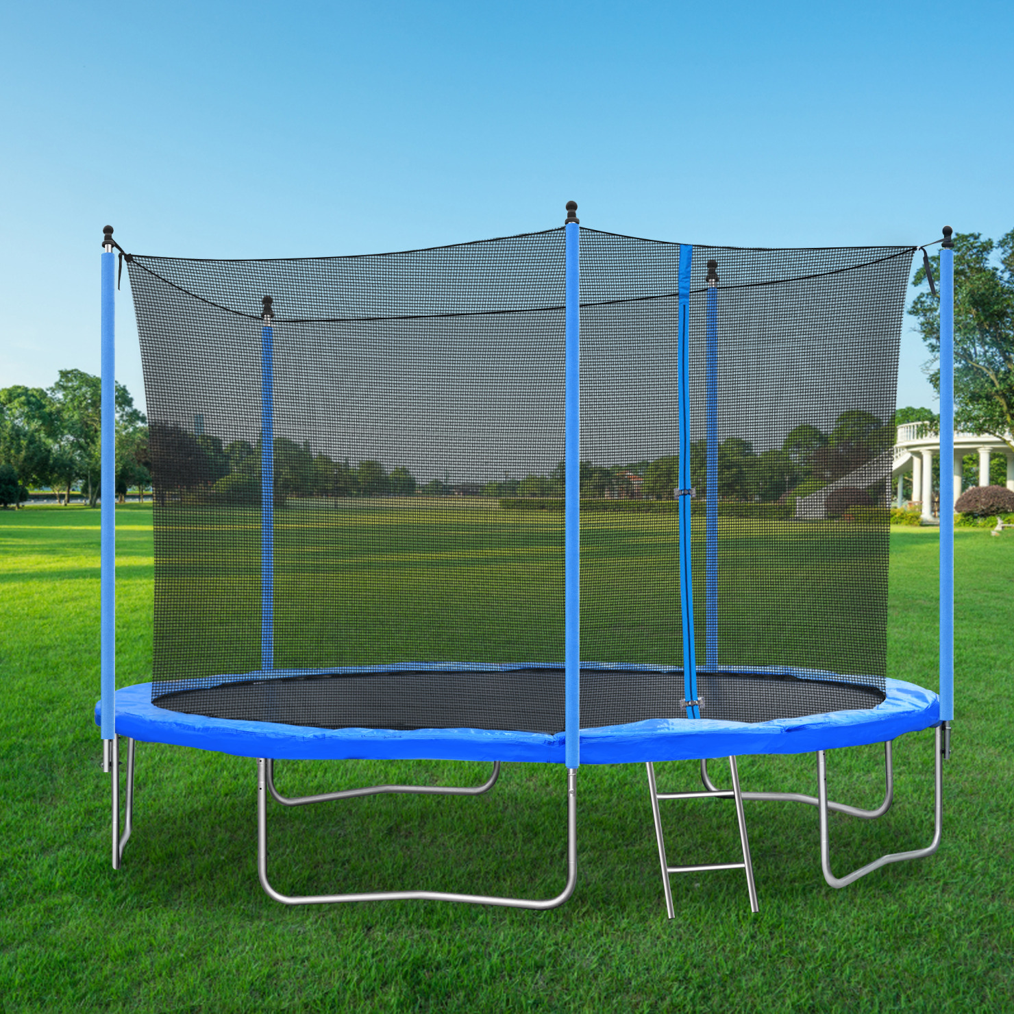 12FT Trampoline with Builtin Zipper, Recreational Trampolines with