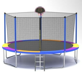 SEGMART 12FT Trampoline with Basketball Hoop Safety Net Heavy Duty Backyard Trampoline for Kids Adults Walmart