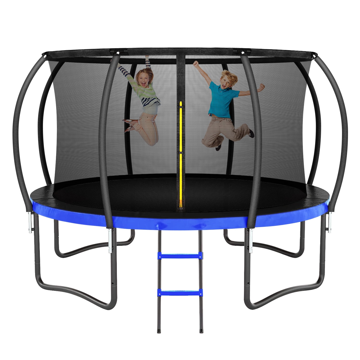 12FT Trampoline with Safe Enclosure Net, Ladder and AntiRust Coating