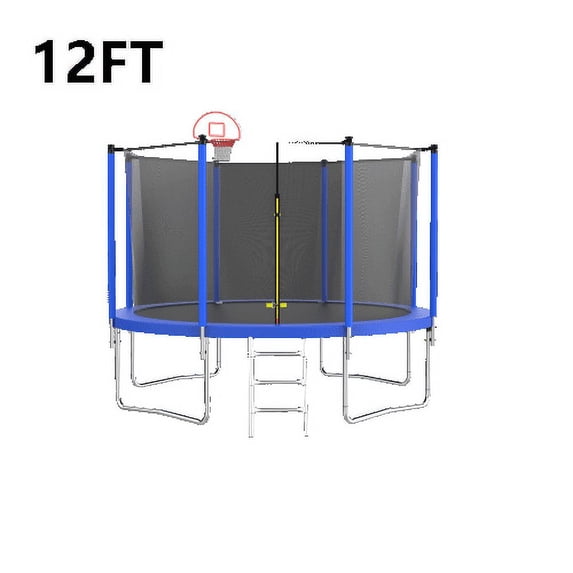 Stampoline 4 Pattern 12FT Trampoline with Safety Enclosure for Kids and Adults, Recreational ...