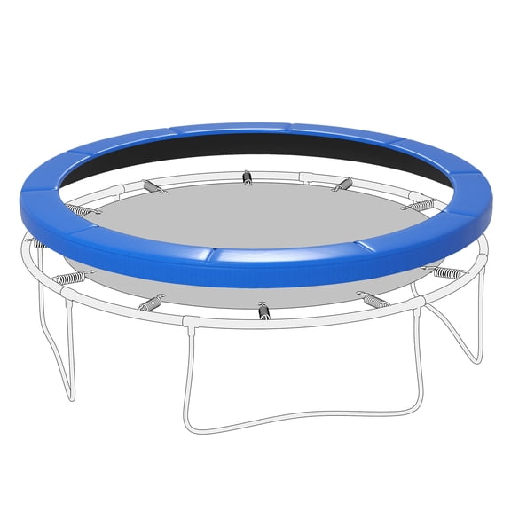 12FT Trampoline Spring Cover Pad, Waterproof Replacement - Blue