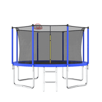 12FT Trampoline for Kids & Adults with Basketball Hoop and Ball ,Recreational Trampolines with Safety Enclosure for Back Yard Outdoor