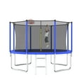 thumbnail image 1 of 12FT Trampoline for Kids,Outdoor Trampoline with Basketball Hoop,Recreational Trampoline with Safety Enclosure Net,Blue, 1 of 7