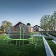 thumbnail image 1 of 12FT Trampoline with Basketball Hoop, Large Recreational Trampoline with Slide and Swings, Outdoor Backyard Trampoline for Kids, Adults, Green, 1 of 9