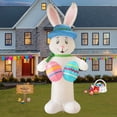 thumbnail image 1 of 12FT bunny holding egg, Easter outdoor inflatable decoration, 1 of 6