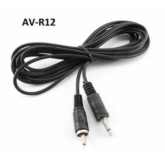 12Ft 3.5Mm Mono Mini Jack Plug To Single Rca Plug Av Cable / Cord - Av-R12