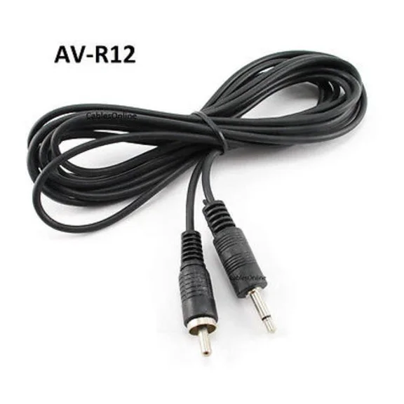 12Ft 3.5Mm Mono Mini Jack Plug To Single Rca Plug Av Cable / Cord - Av-R12