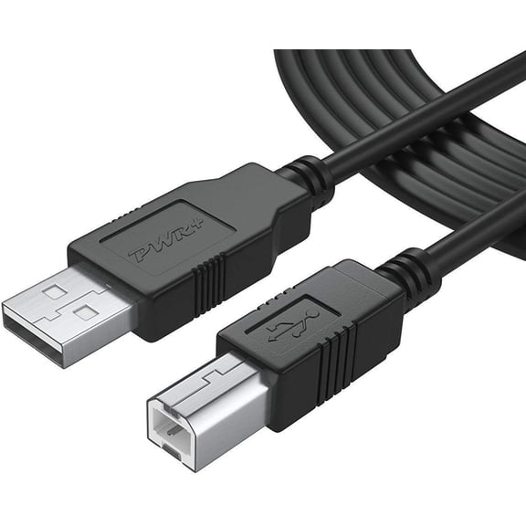 12Ft Extra Long USB-Printer-Cable 2.0 for HP OfficeJet LaserJet Envy, Canon Pixma, Epson Workforce, Stylus Expression Home, Brother, Silhouette Cameo, Dell Scanner Fax Cord